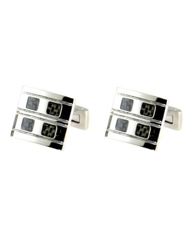 Ατσάλινα μανικετόκουμπα με μαύρο Ανθρακόνημα