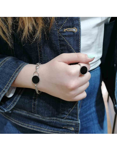 Γυναίκειο ατσάλινο βραχιόλι, με αλυσίδα τύπου curb