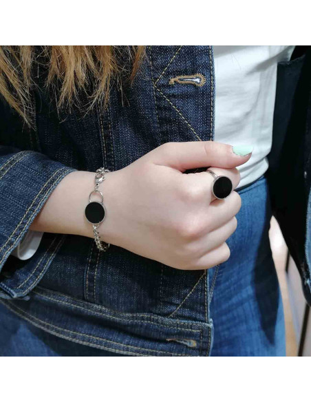 Γυναίκειο ατσάλινο βραχιόλι, με αλυσίδα τύπου curb