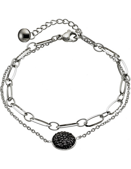 Γυναίκειο ατσάλινο βραχιόλι, με διπλή αλυσίδα