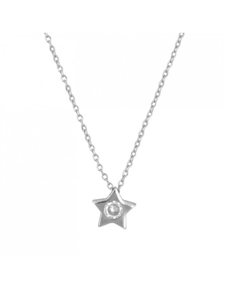 Ασημένιο Κολιέ  με Ζιργκόν  "Αστέρι"