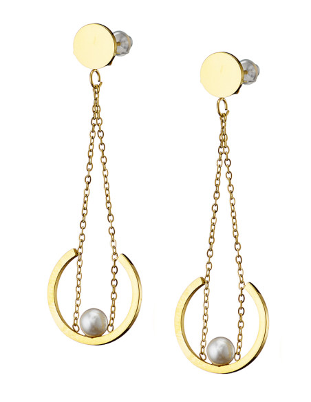 Ατσάλινα σκουλαρίκια με πέρλα