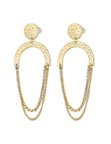 Ατσάλινα σκουλαρίκια με στρας