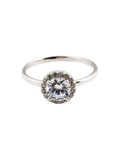 Ασημένιο μονόπετρο δαχτυλίδι με  Ζιργκόν 2