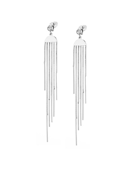 Ατσάλινα σκουλαρίκια με Στρας.