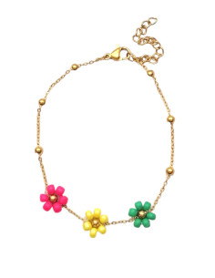 Βραχιόλι με πολύχρωμες μαργαρίτες "LEYKADA"