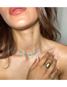 Κολιέ με μαργαρίτες σε pastel χρώματα "SAMOS" 2