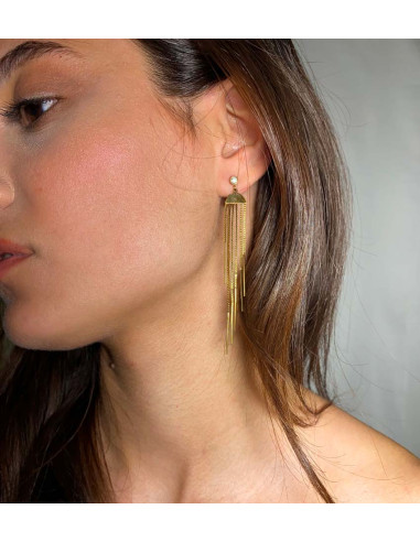 Ατσάλινα σκουλαρίκια με Στρας.