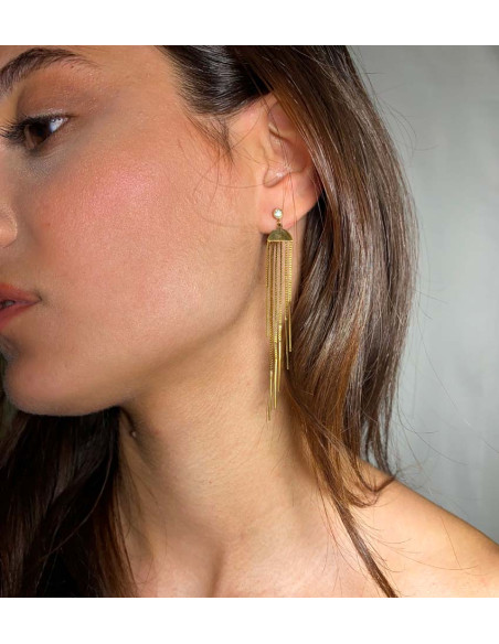 Ατσάλινα σκουλαρίκια με Στρας.