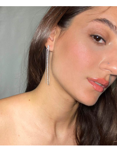 Ατσάλινα σκουλαρίκια με στρας