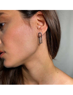 Ατσάλινα σκουλαρίκια ορθογώνια 2