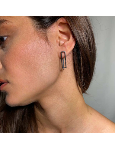 Ατσάλινα σκουλαρίκια ορθογώνια