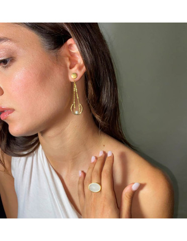 Ατσάλινα σκουλαρίκια με πέρλα