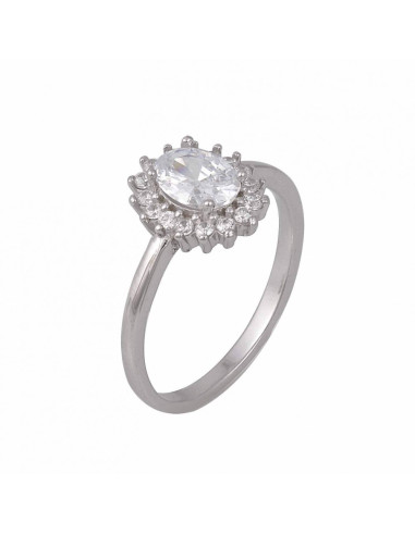 Ασημένιο δαχτυλίδι με ροζέτα