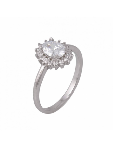 Ασημένιο δαχτυλίδι με ροζέτα