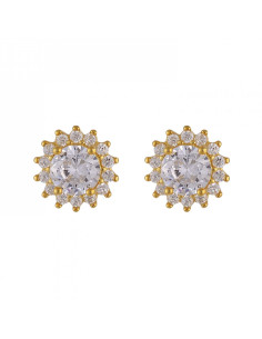 Ασημένια σκουλαρίκια με ροζετα