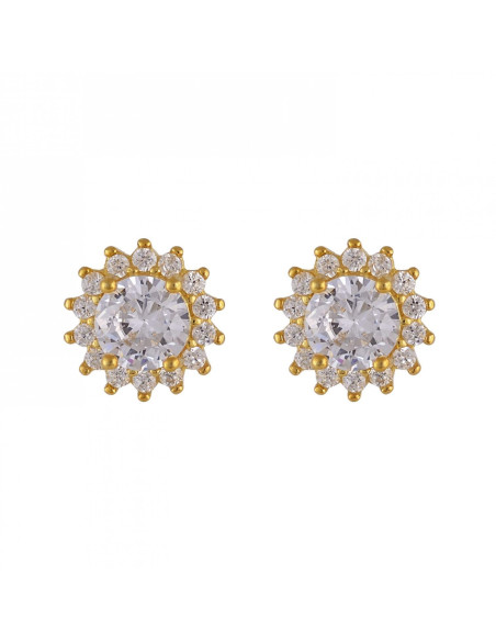 Ασημένια σκουλαρίκια με ροζετα