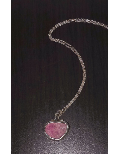 Χειροποίητο Ασημένιο Κολιέ με Φυσικό Pink Quartz