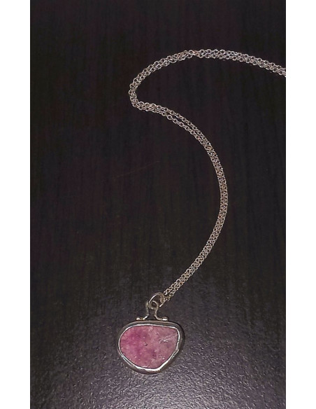 Χειροποίητο Ασημένιο Κολιέ με Φυσικό Pink Quartz