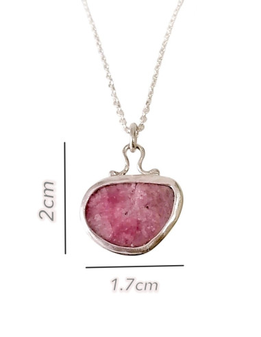 Χειροποίητο Ασημένιο Κολιέ με Φυσικό Pink Quartz