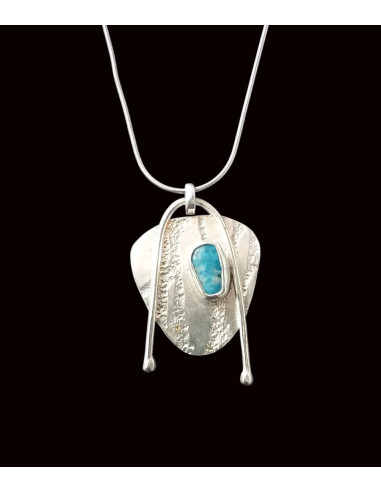 Ασημένιο Κολιέ με Φυσική Πέτρα Απατίτη