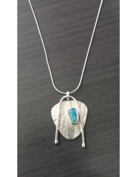 Ασημένιο Κολιέ με Φυσική Πέτρα Απατίτη